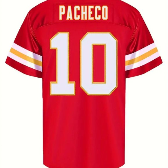 ISIAH PACHECO 10  - KANSAS CITY CHIEFS RED STITCHED FOOTBALL JERSEY w/Pa… - Picture 2 of 16